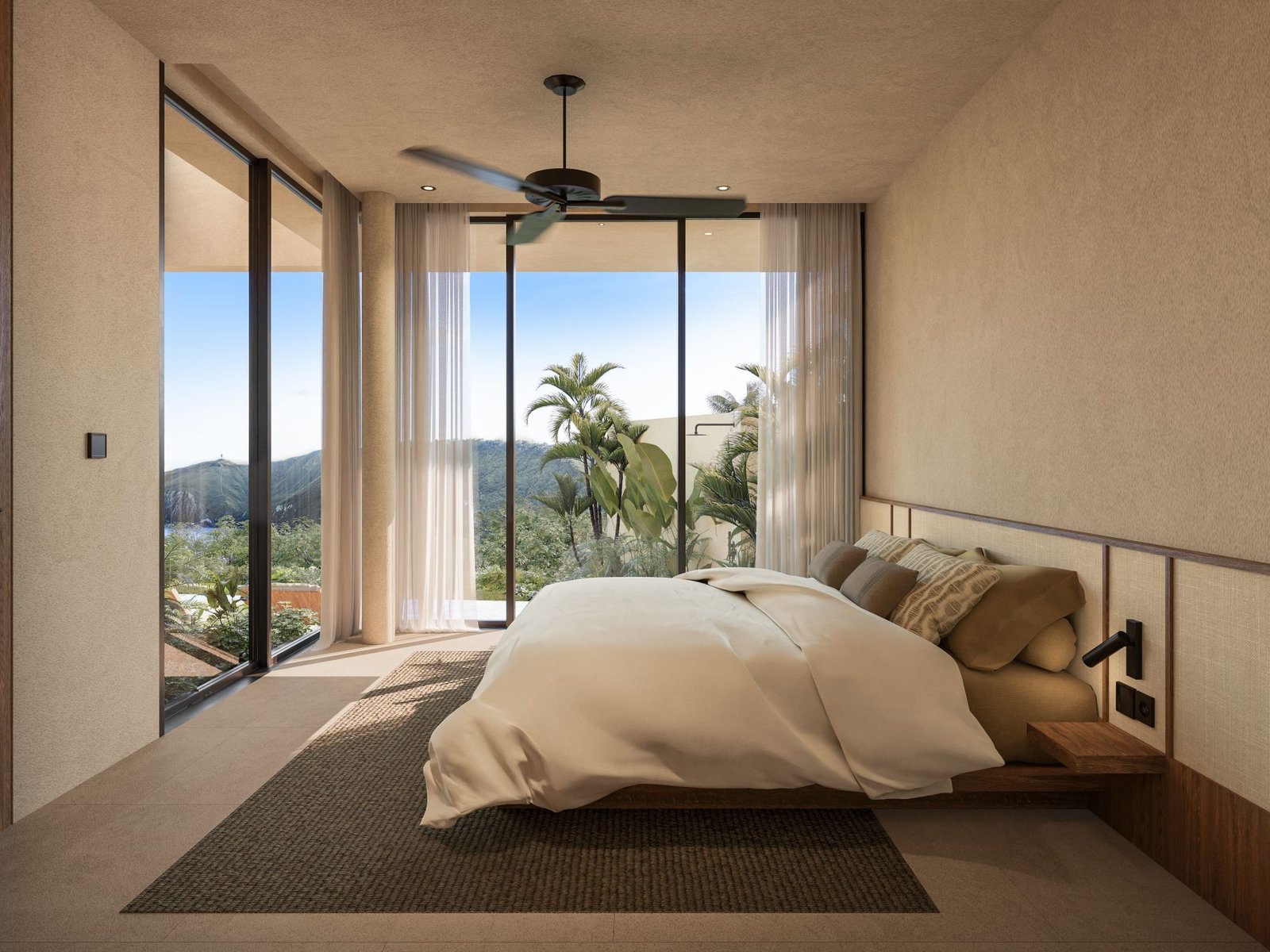 Upstairs bedroom suite opening onto its own balcony